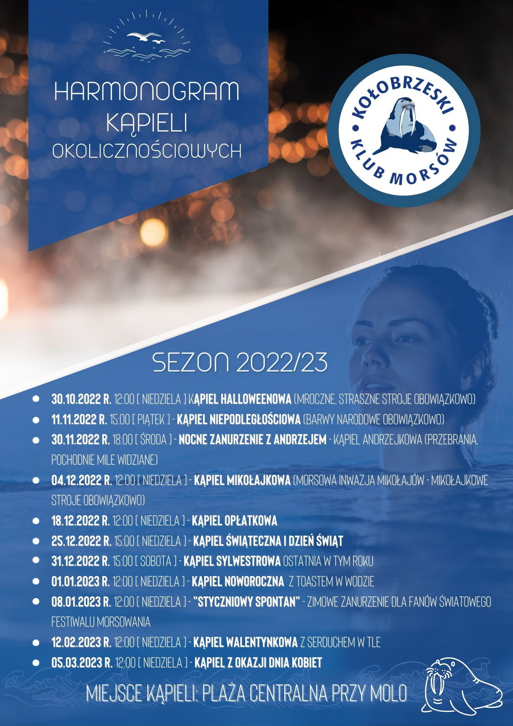 Harmonogram kąpieli okolicznościowych
